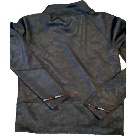 Spyder Camo Active Shirt Zip Neck Black On Black Medium Soft Stretchy SportsWear - Picture 3 of 7
